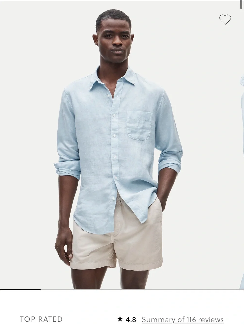 J. Crew Light Blue Button-Down Linen Shirt